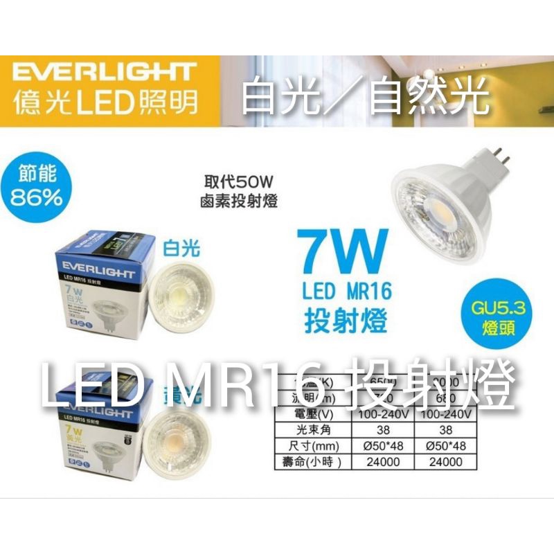 EVERLIGHT 億光LED照明 LED MR16 投射燈 杯燈