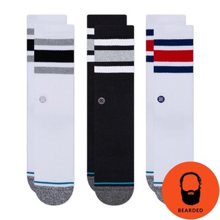 【 🇺🇸大鬍子美國襪子選品 】STANCE - BOYD CREW SOCKS經典條紋設計系列街頭休閒長襪/三件裝