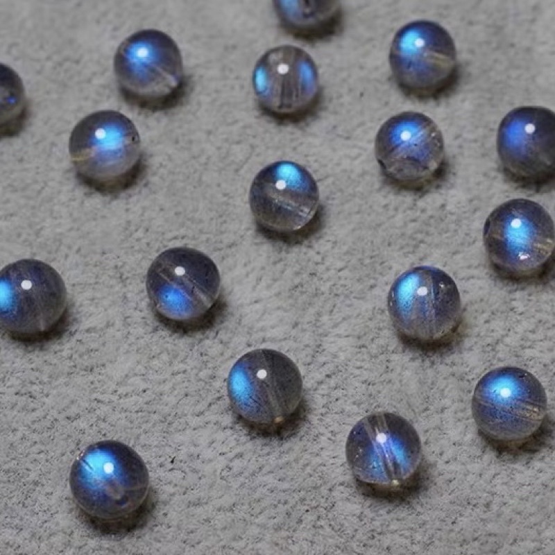 現貨 天然斯里蘭卡  7A級 藍月光 頂級冰種 藍月光 藍月光石 月亮石 圓珠 散珠 DIY材料珠 顆顆藍光