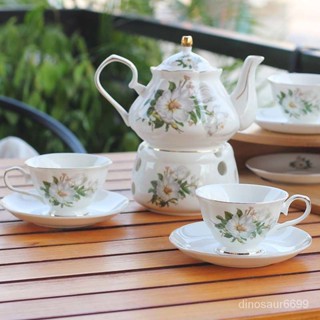 ✨闆娘推薦🔥歐式花茶茶具套裝養生煮花茶壺蠟燭加熱爐陶瓷傢用下午茶具泡紅茶