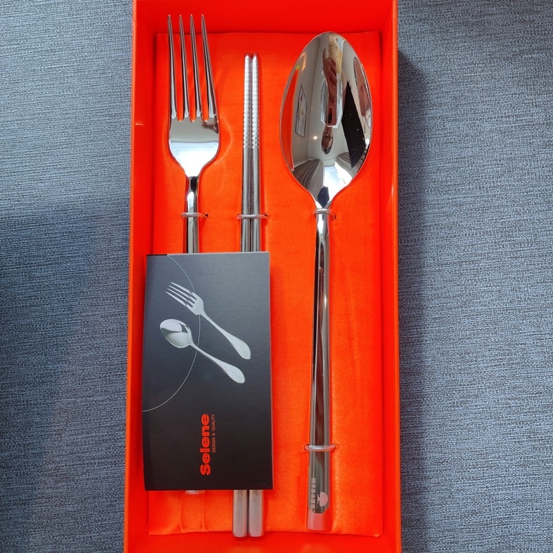 Selene design 餐具組 叉子 筷子 湯匙 三件組