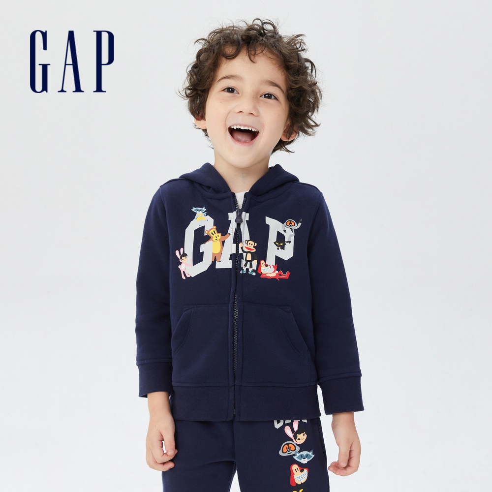 Gap 男幼童裝 Gap x Paul Frank聯名 連帽外套-藏藍色(459970)