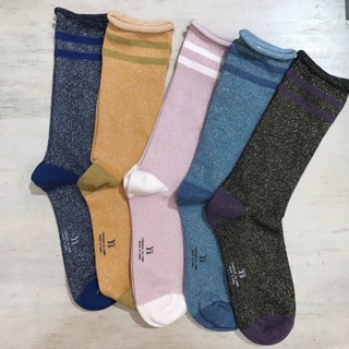 •E+E配件• 品牌原單 金蔥拼色長襪 女襪