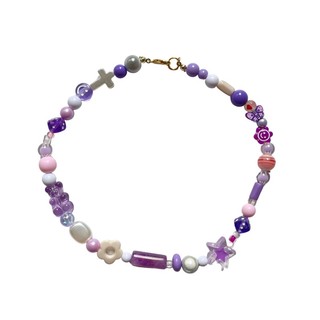 [La Sirena Bracelets] 紫色串珠頸鏈