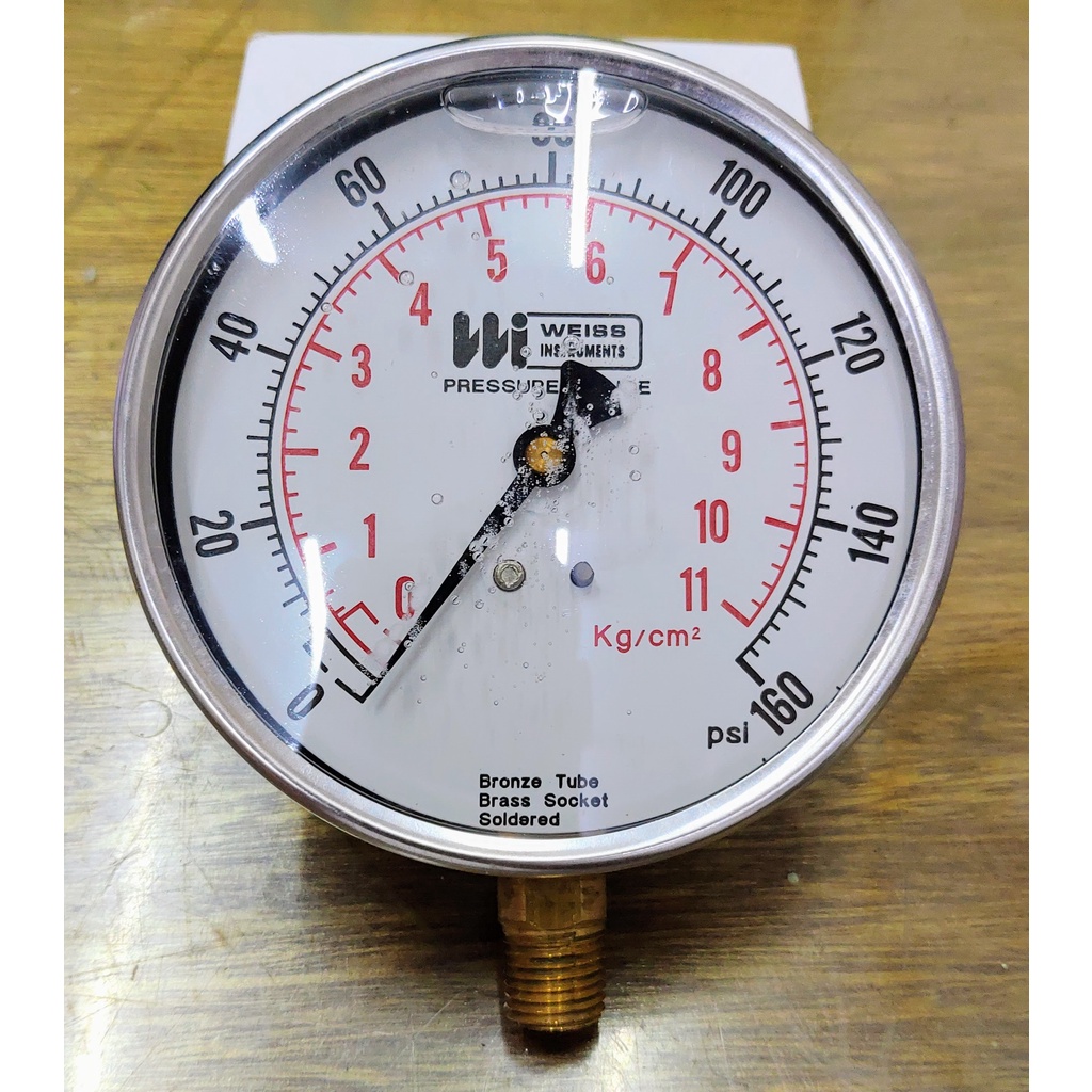 阿輪五金4''吋【美國】WEISS正品11KG注油2分接頭壓力錶 氣壓錶 水壓錶 空壓機 油壓錶 壓力計 可議價多件優惠