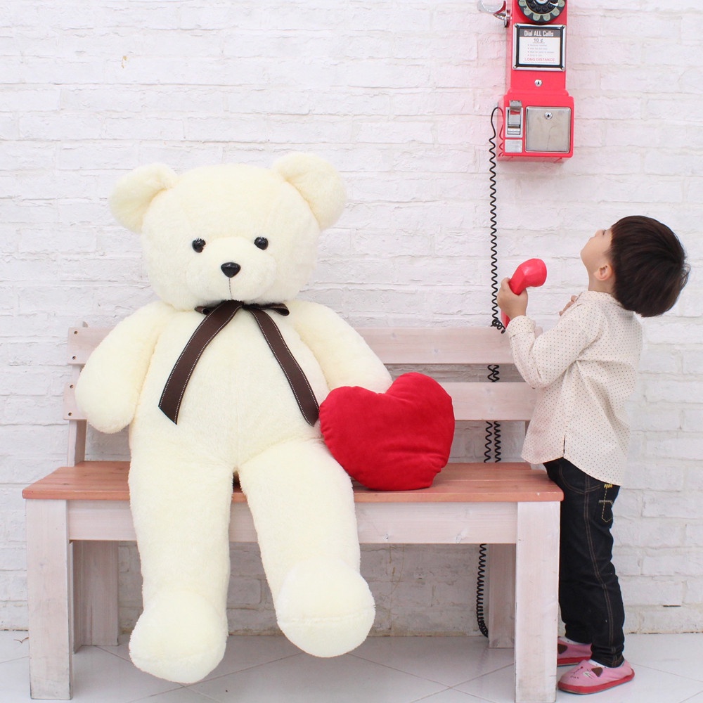 [pognpogn] [韓國製造] 巨大的 140cm 大泰迪熊娃娃 + 心臟墊 (免費的) 毛絨玩具 ragdoll