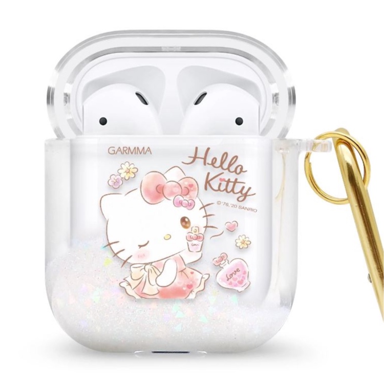 GARMMA Hello Kitty AirPods 1&amp;2代 藍芽耳機流沙保護套 晨曦香水