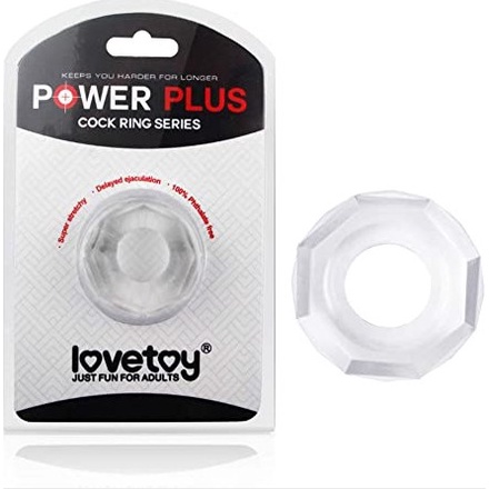 Lovetoy．POWER PLUS 延時加強鎖精環(螺帽型)-透明款 屌環 鎖精環 延時環 CR保險套情人