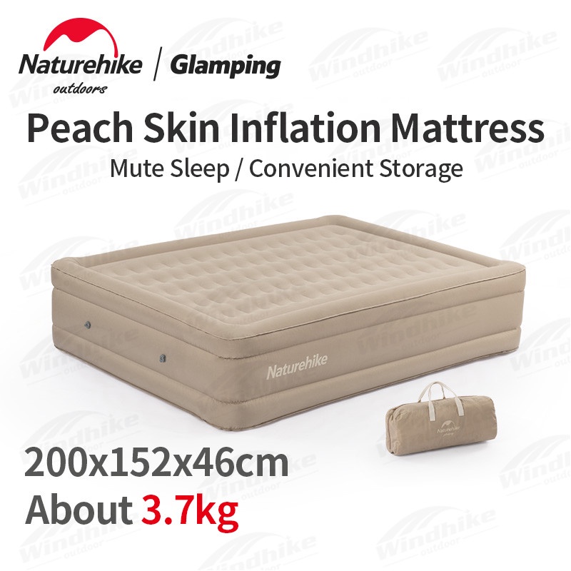 Naturehike 便攜式 46 厘米 TPU 充氣床墊 2 人舒適戶外野營墊睡墊快速充氣
