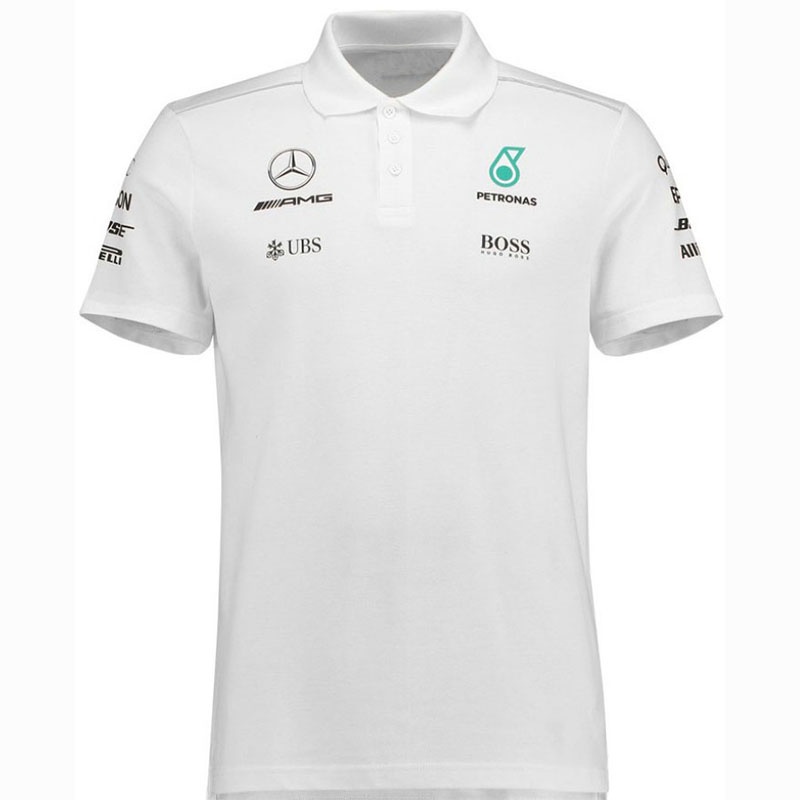 F1賽車服男翻領T恤POLO衫速乾排汗賓士AMG車隊賽車服高爾夫