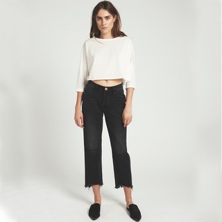 ONETEASPOON | 女 BLACK ANCHOR TRUCKERS MID RISE STRAIGHT LEG
