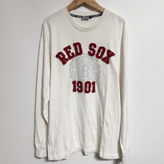 MOMO 古著商號 MLB BOSTON RED SOX 波士頓紅襪 長袖T恤 M號