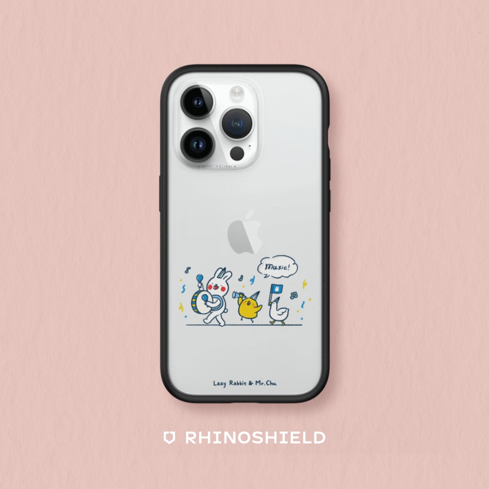 犀牛盾 適用iPhone Mod NX邊框背蓋手機殼∣懶散兔與啾先生系列/music!