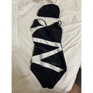 Summer Love 夏之戀黑色連身微透膚泳衣