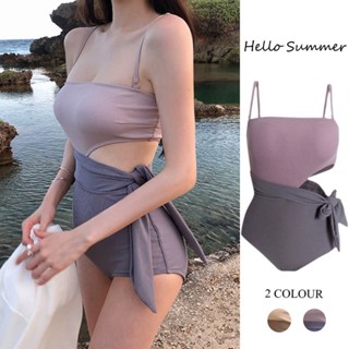 Hello Summer現貨快速出貨蝦皮隔日到貨❤️露腰顯瘦高腰連身泳衣性感連體撞色1989 1937