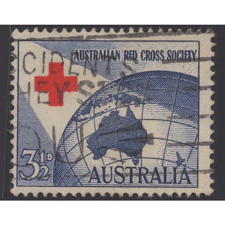 瘋郵票 成套 1954年 澳大利亞 澳洲 紅十字會 地球 地圖 郵票 舊郵票 郵票收藏 SA_160