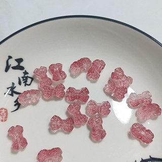 【艾朵拉水晶】【現貨熱賣】10*16蝴蝶結手鏈散珠通孔漢服飾配件DIY發簪配件捷克琉璃首飾配件