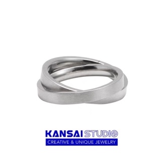 KANSAI鈦鋼雙環交叉戒指男女時尚個性ins小眾嘻哈冷淡風簡約指環