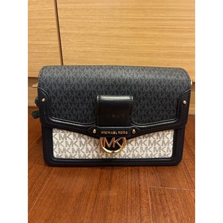 MK 酒神包 Jessie Medium Two-Tone Logo Shoulder Bag-藍色