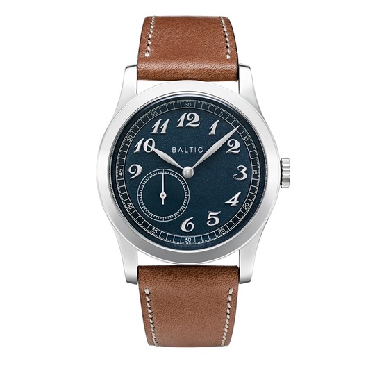 低於原價！ 手錶 baltic 全新 MR01 機械錶 藍色 錶盤 棕色錶帶 致敬 patek 江詩丹頓 寶璣 數字
