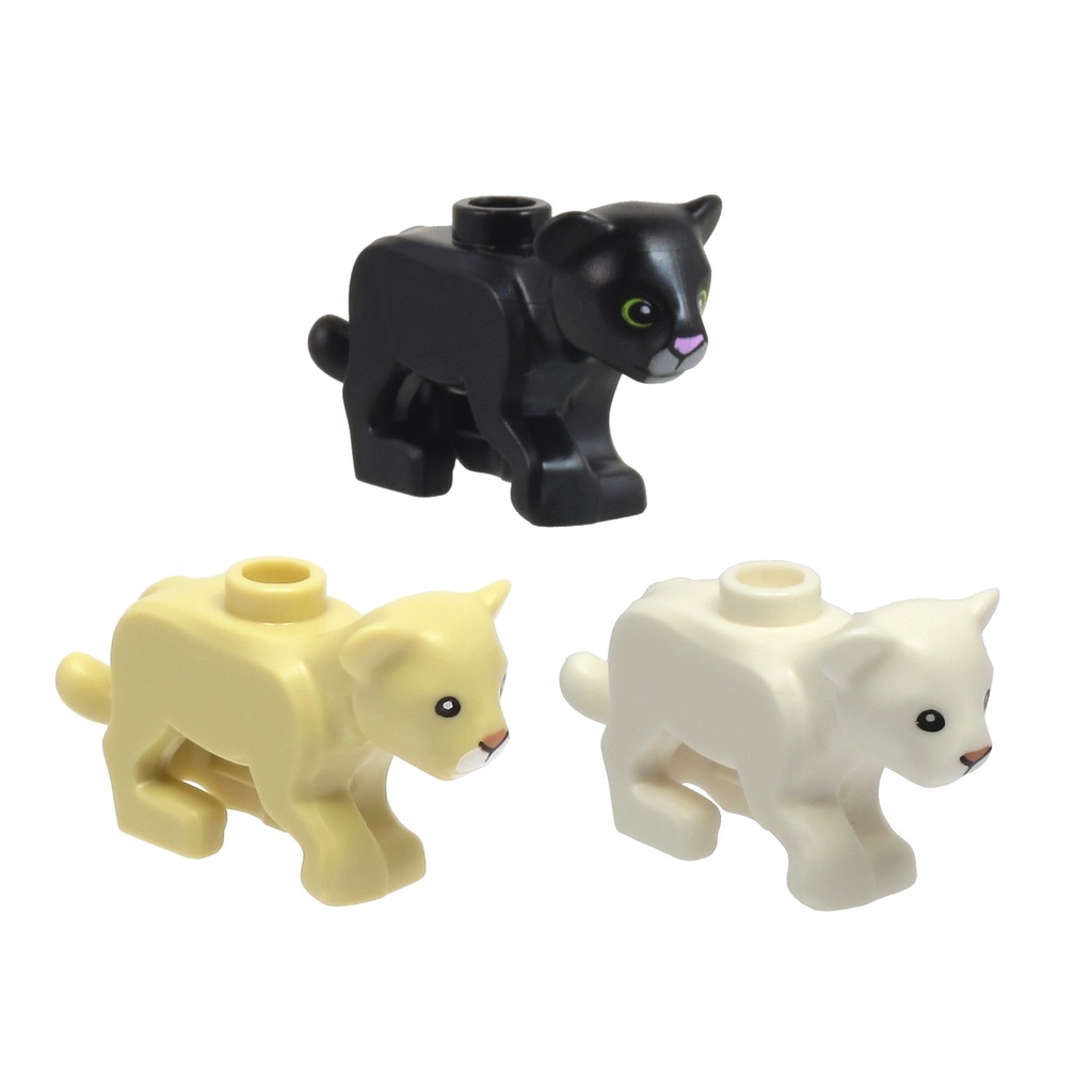 LEGO 樂高 零件 77307pb01/02 幼獅寶寶 小獅子 小白獅 白色/沙色 黑豹 貓咪