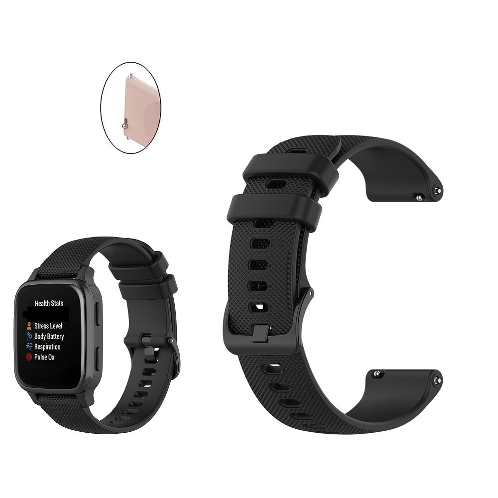 【小格紋錶帶】Garmin Venu SQ 2 Music 智慧手錶 錶帶寬度20mm 運動透氣腕帶