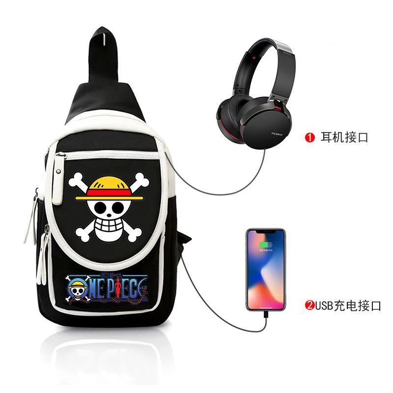 上新品🎀伍樂秋葉2✨海賊王onepiece胸包路飛索隆喬巴魯夫動漫周邊單肩包斜挎包背包