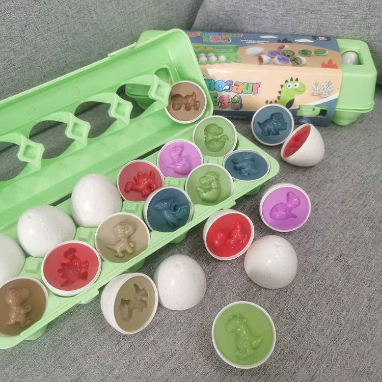 學習教具 聰明蛋 配對聰明蛋 寶寶扭扭蛋 益智配對 顏色 形狀認知 雞蛋 蒙氏早教玩具 兒童玩具 益智玩具 恐龍 恐龍蛋