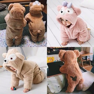 嬰兒連體衣冬季加厚外出服秋加絨套裝睡衣新生兒衣服男女寶寶哈衣Fashion SHOP