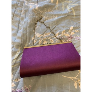 全新高雅紫色鍊帶宴會包手提包