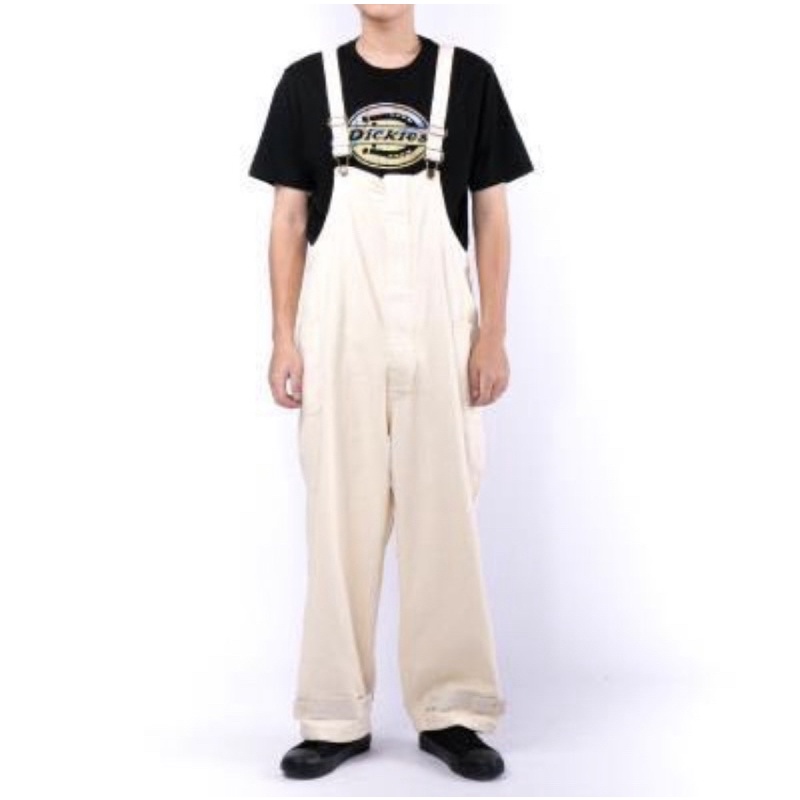 Dickies 白色甲板吊帶褲