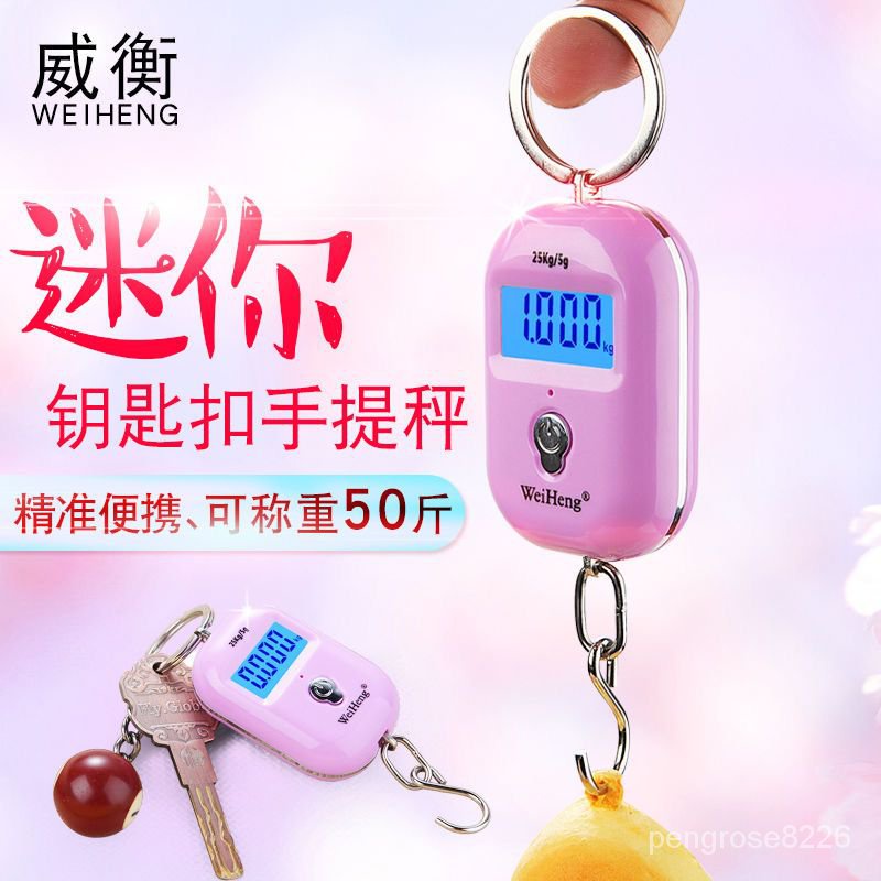 【優選精品】迷你手提稱電子秤傢用25kg掛秤快遞弔勾稱便攜式買菜秤高精度小稱ins日韓風 JGJJ