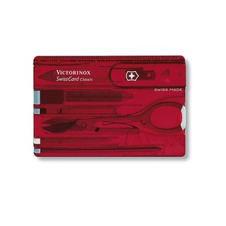 VICTORINOX 瑞士維氏 瑞士卡 SwissCard Classic 10用 透紅 0.7100.T
