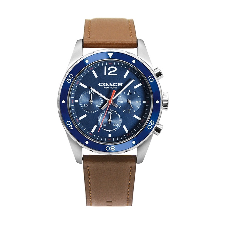 COACH | 經典Sullivan系列  帥氣三眼計時腕錶/手錶/男錶 -  不鏽鋼藍14602038