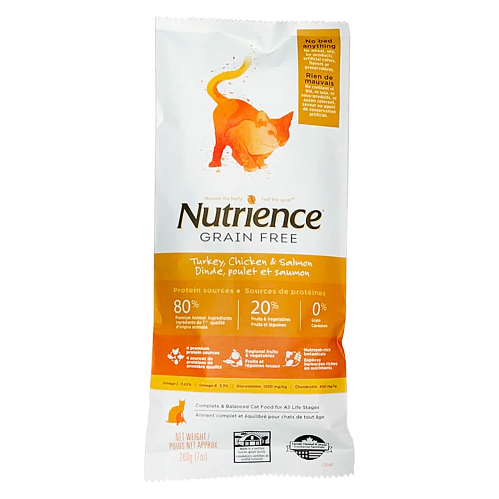 Nutrience 紐崔斯 無穀養生貓糧-火雞+雞肉+鯡魚(200g)│嘗鮮包 貓飼料 WDJ推薦