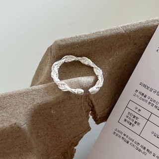 現貨｜LINGLING流行純銀飾品❤️韓國東大門s925扭繩纏繞編織純銀戒指 銀戒指 開口戒指 925純銀 銀飾 麻花
