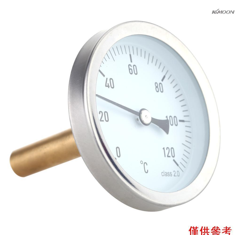 Kkmoon 63mm 水平刻度盤溫度計鋁溫度表 0-120°C 1 / 2 BSP 螺絲直徑