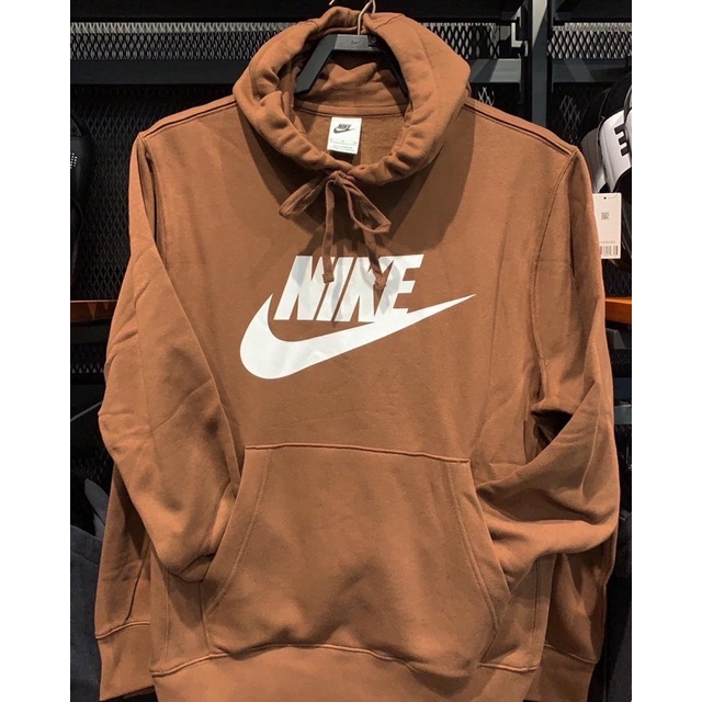 【lujiu_shop】Nike logo 帽t 經典款 內刷毛 BV2974-259 巧克力色 咖啡色 男款 男女皆可