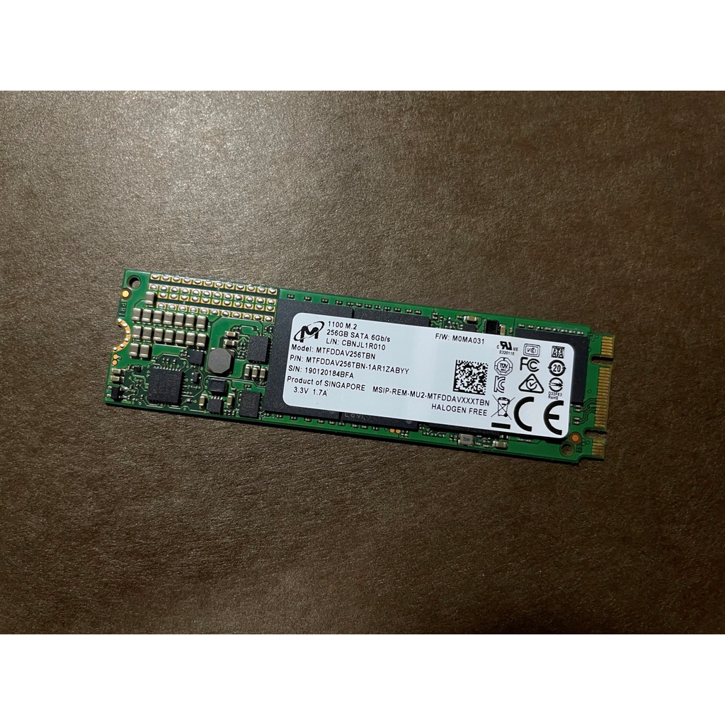 美光 Micron 1100 MTFDDAV256TBN 256GB SATA M.2 2280 SSD 固態硬碟