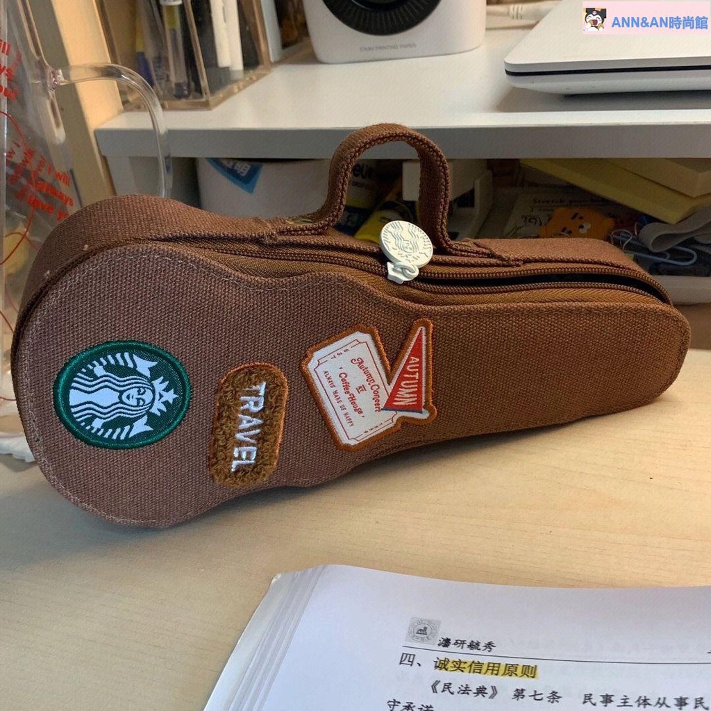 Ann家💕ins風韓版學生筆袋 2023秋季新款韓國星bake同款小提琴盒造型文具盒大容量手提式筆袋