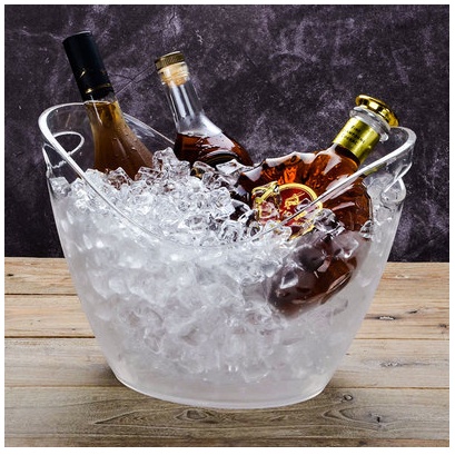 新品#熱賣#爆款#亞克力加厚透明元寶冰桶香檳桶塑膠酒吧ktv蘇打啤酒框冰塊紅酒桶