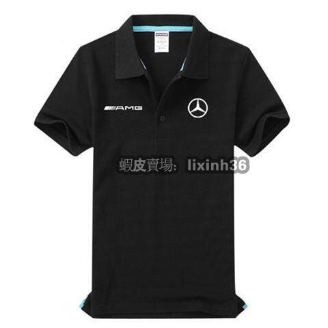 精品 Mercedes-Benz AMG polo衫汽車店翻領短袖T恤工作服男女工衣服裝車友會汽車車標夏天T恤