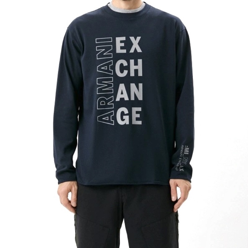 ✴Sparkle歐美精品✴ Armani Exchange AX 品牌logo排字短長袖上衣 現貨真品