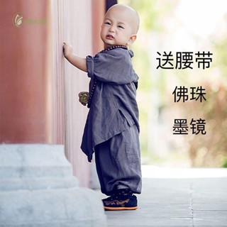❧﹉【】 萬聖節 小和尚衣服 兒童和尚服 男僧袍 古裝 漢服 男童夏 少林寺寶寶 角色扮演 兒童變裝服 萬聖節服裝