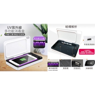 消毒盒 UVC紫外線多功能消毒盒 USB供電 防疫 手機 口罩消毒