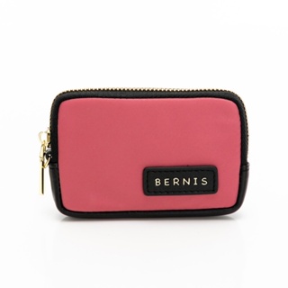 BERNIS 尼龍系列 萬用零錢包 收納包 卡包 小錢包 拉鍊包 草莓粉色 馬卡龍色