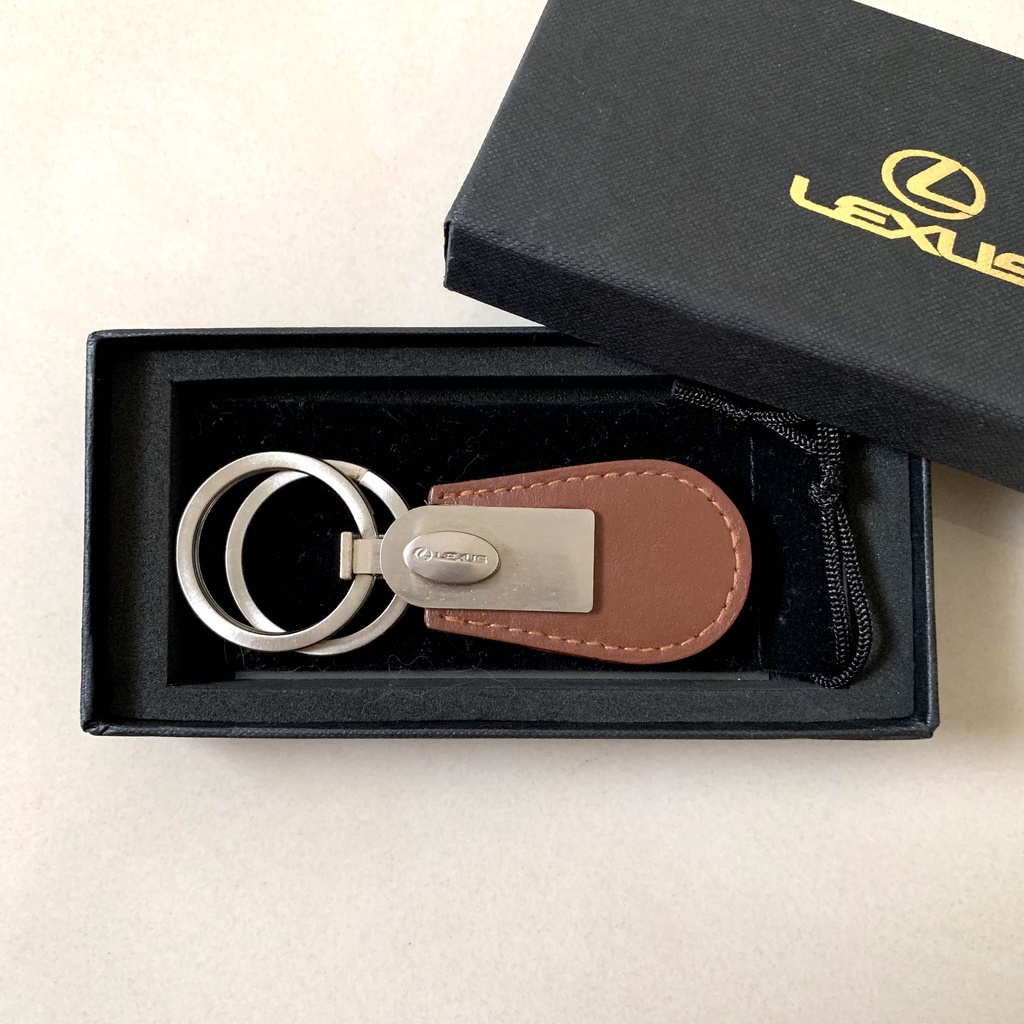 【LEXUS】原廠 皮革雙環鎖圈 鑰匙圈 (附防塵套)
