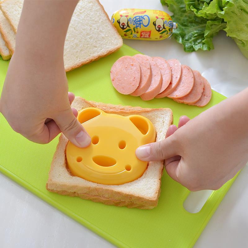 【批發】日式創意可愛便當切早餐麵包切DIY兒童卡通小熊三明治飯團模 【PYG】