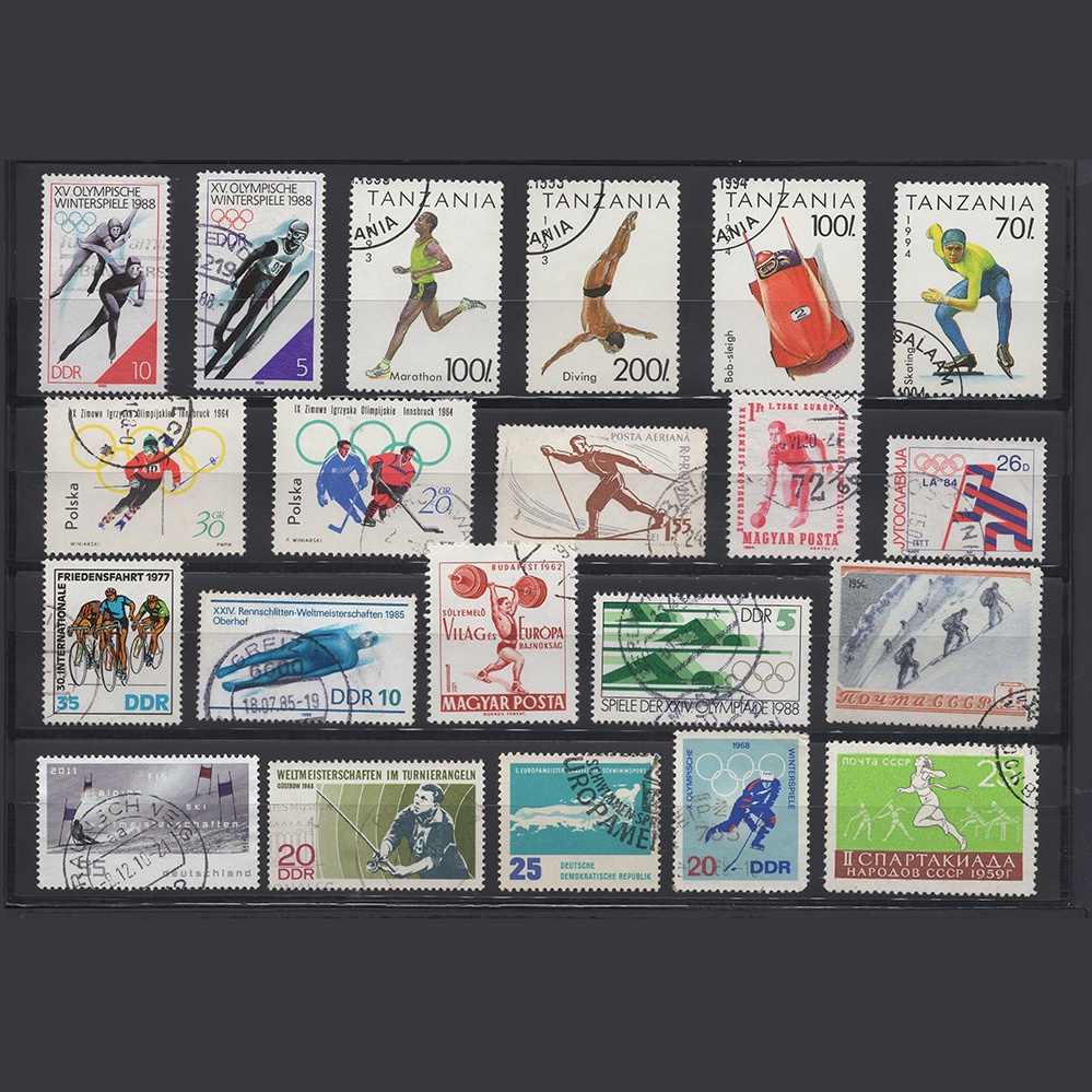 瘋郵票 運動 奧運 主題郵票 外國郵票 收藏 所見即所得 手帳 拼貼 素材 台灣現貨 GA_098