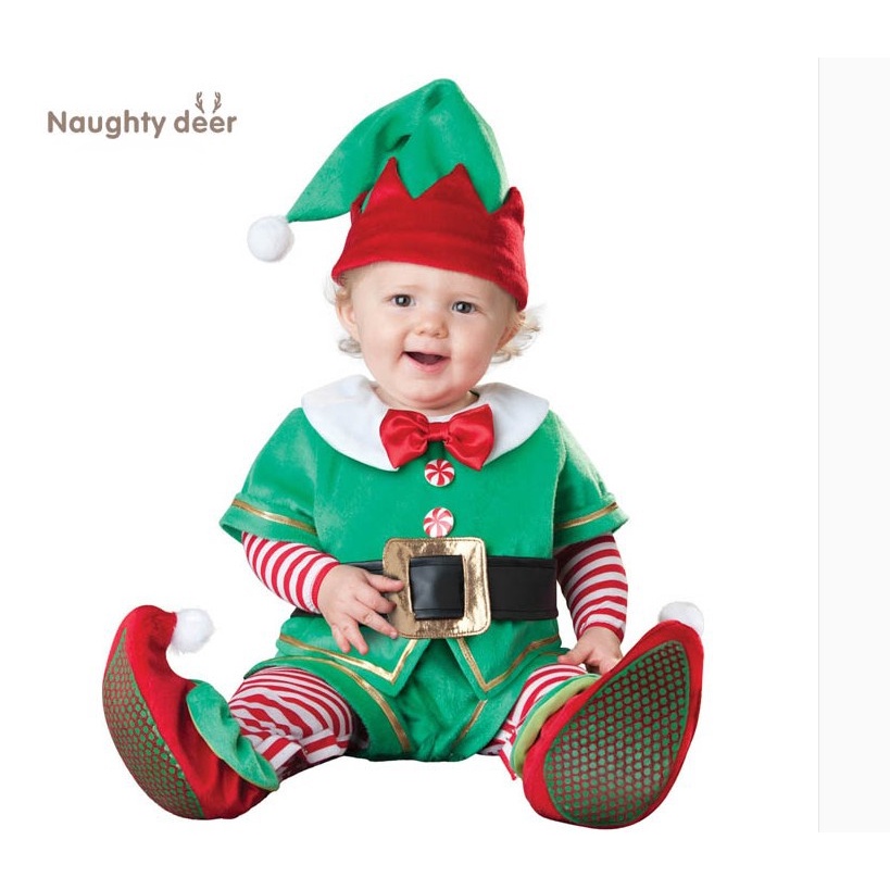 耶誕服裝耶誕老人精靈服表演耶誕樹衣嬰幼兒園連身衣麋鹿小雪人造型服裝